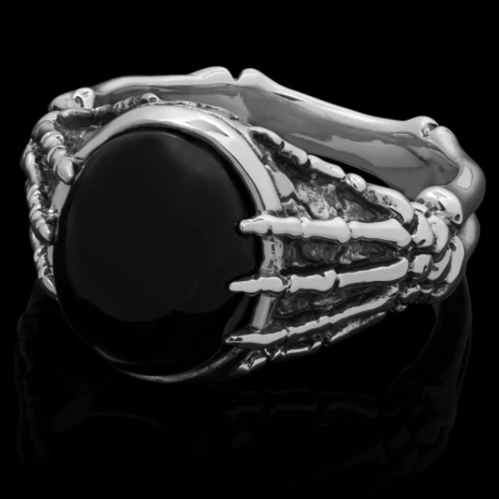 Etah Love Onyx Skeleton Ring